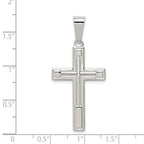 Sophia Jewelers Sterling Silver Polished Cross Pendant with Anti-Tarnish Finish
