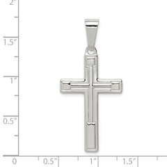 Sophia Jewelers Sterling Silver Polished Cross Pendant with Anti-Tarnish Finish