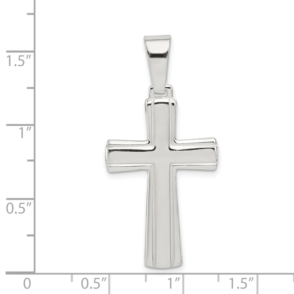 Sophia Jewelers Sterling Silver Cross Pendant with Polished Anti-Tarnish Finish