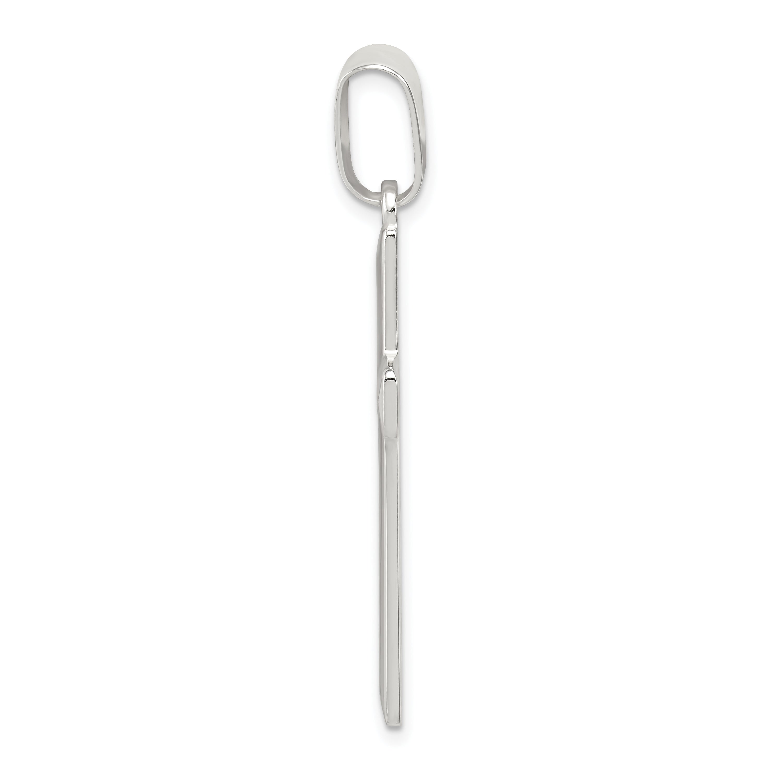 Sophia Jewelers Sterling Silver Polished Cross Pendant with Anti-Tarnish Finish