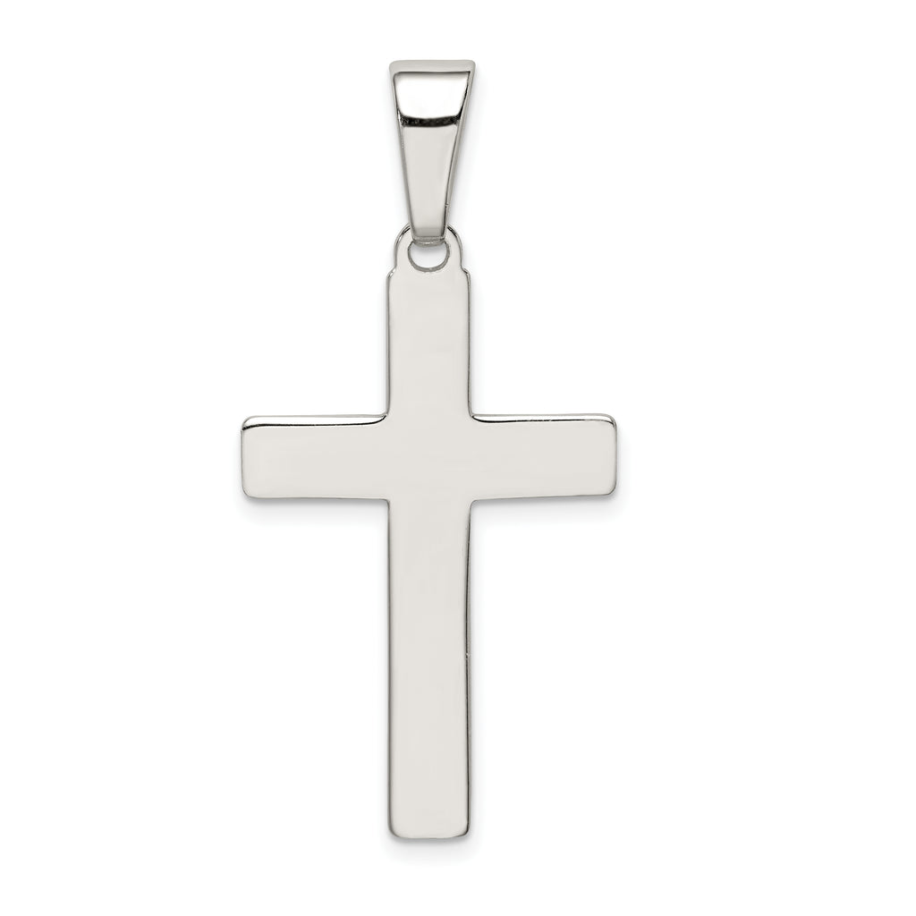 Sophia Jewelers Sterling Silver Polished Cross Pendant with Anti-Tarnish Finish