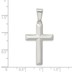 Sophia Jewelers Sterling Silver Polished Cross Pendant with Anti-Tarnish Finish