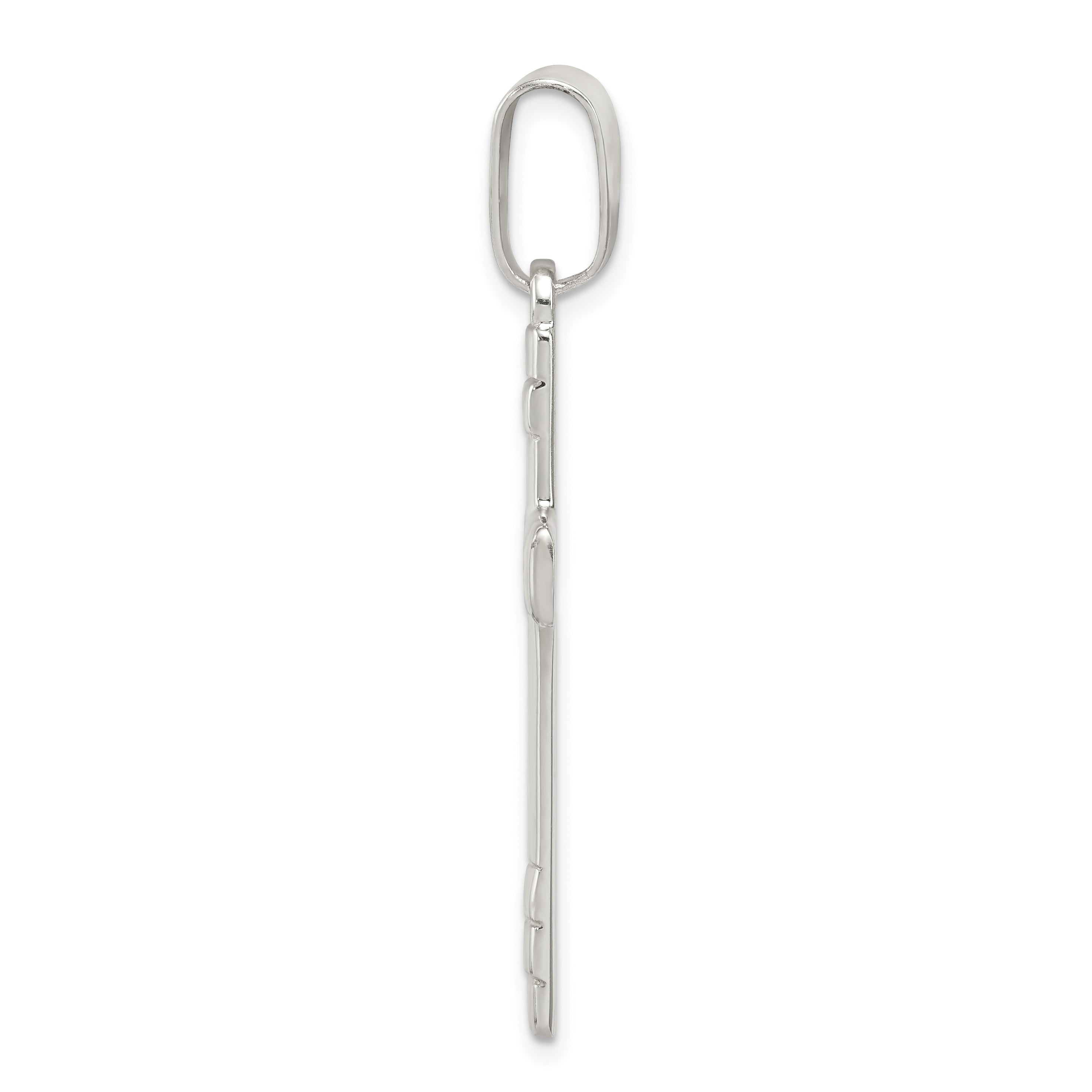 Sterling Silver Polished Cross Pendant with Anti-Tarnish Finish Secondary image