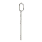 Sterling Silver Polished Cross Pendant with Anti-Tarnish Finish