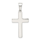 Sterling Silver Polished Cross Pendant with Anti-Tarnish Finish