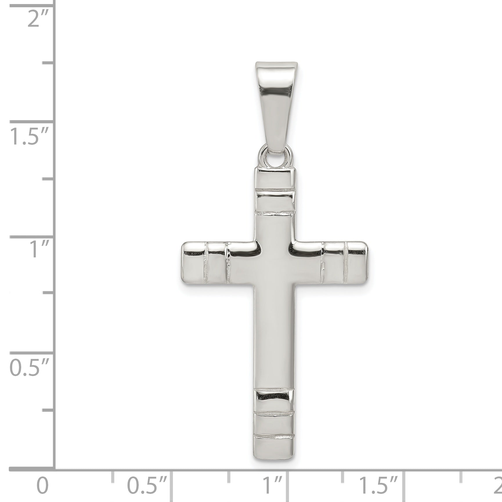 Sterling Silver Polished Cross Pendant with Anti-Tarnish Finish