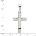 Sterling Silver Polished Cross Pendant with Anti-Tarnish Finish