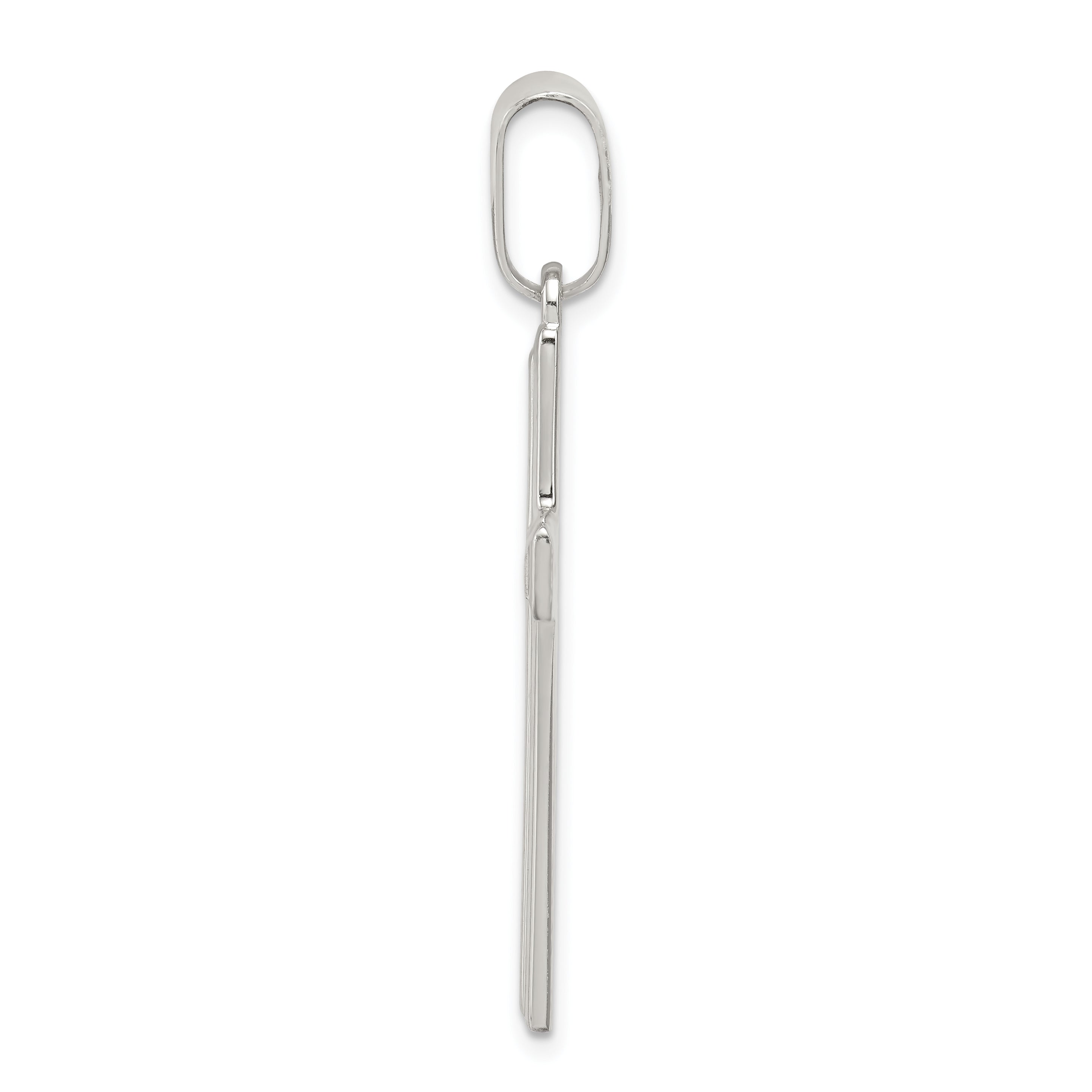 Sterling Silver 925 Polished Cross Pendant with Anti-Tarnish Finish