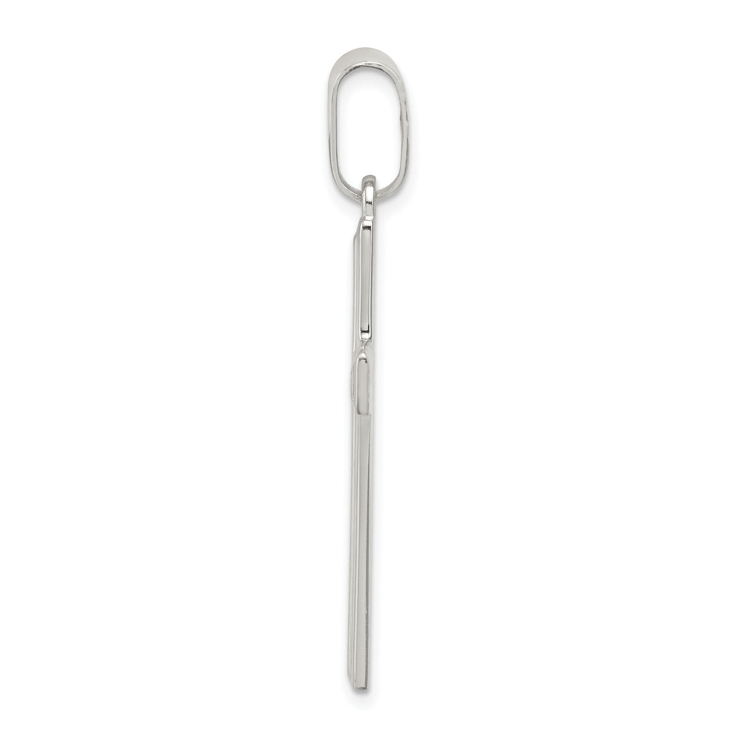 Sterling Silver 925 Polished Cross Pendant with Anti-Tarnish Finish
