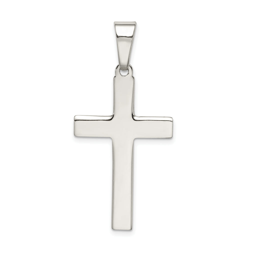 Sterling Silver 925 Polished Cross Pendant with Anti-Tarnish Finish
