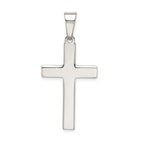 Sterling Silver 925 Polished Cross Pendant with Anti-Tarnish Finish