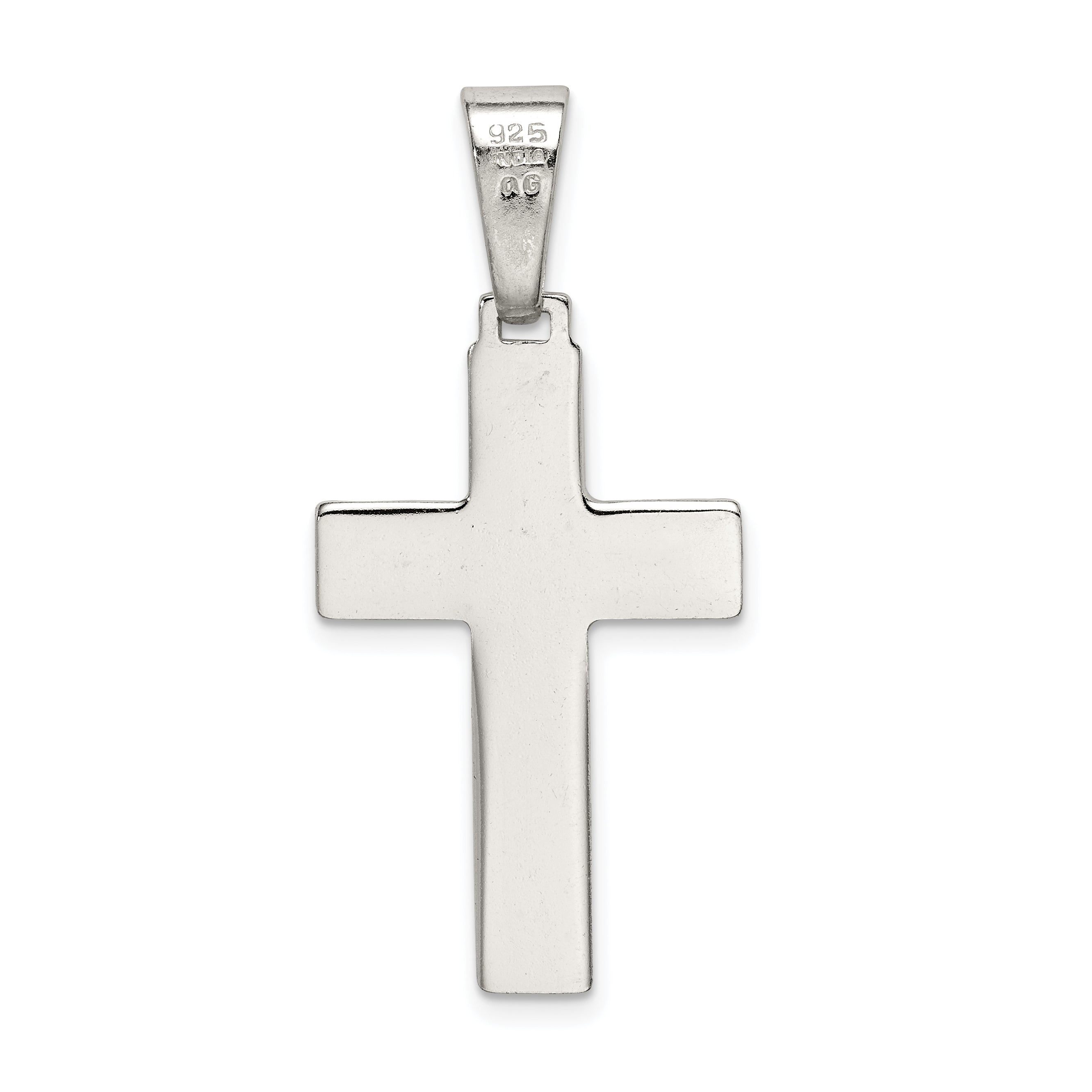 Sophia Jewelers Sterling Silver Cross Pendant with Polished Anti-Tarnish Finish
