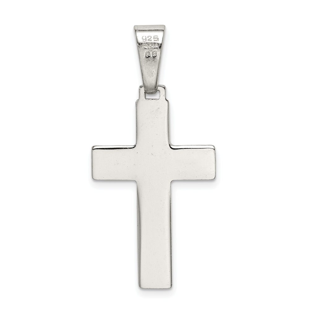 Sophia Jewelers Sterling Silver Cross Pendant with Polished Anti-Tarnish Finish