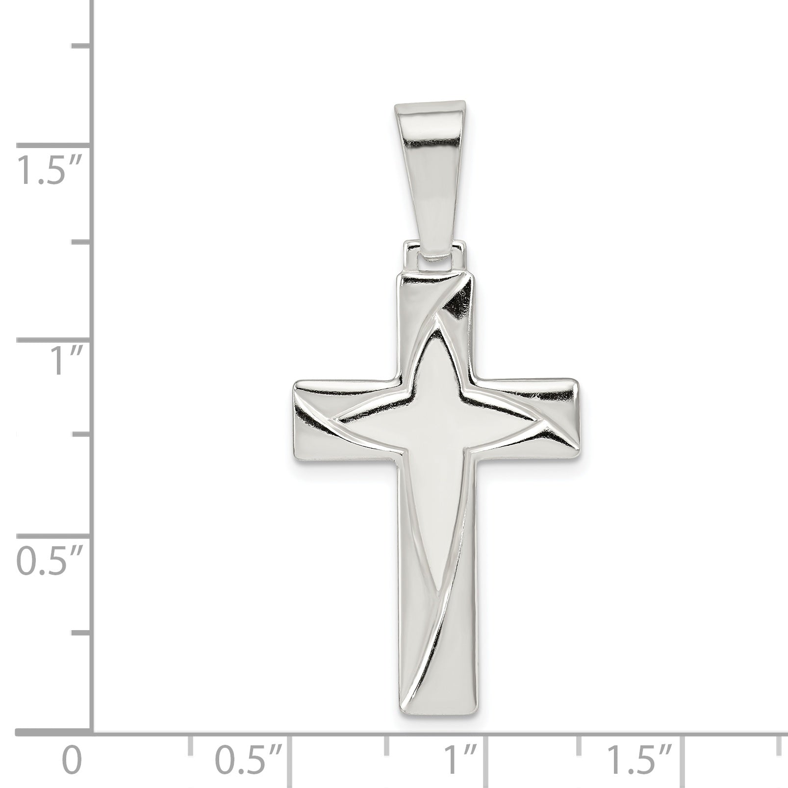 Sophia Jewelers Sterling Silver Cross Pendant with Polished Anti-Tarnish Finish