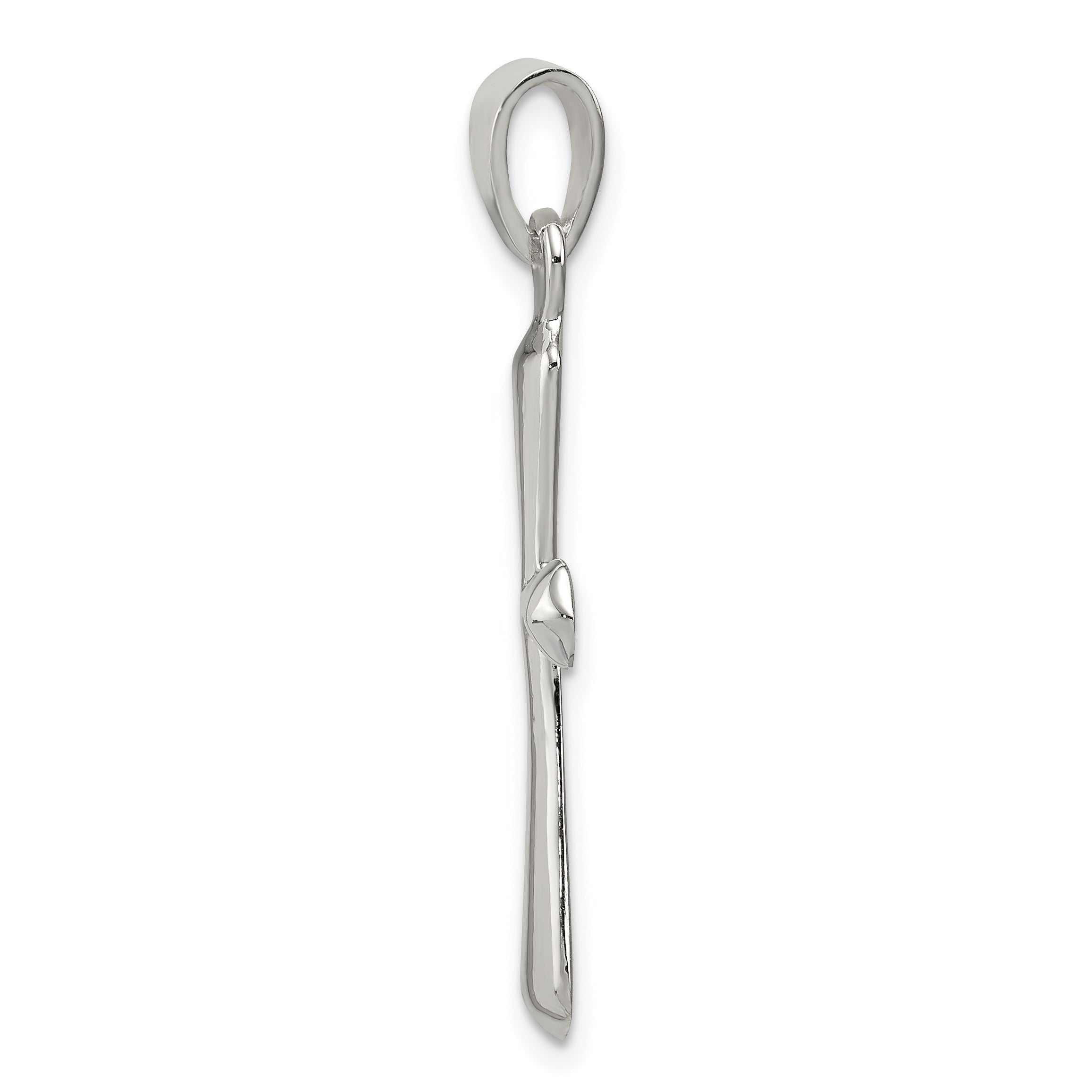 Sterling Silver 925 Cross Pendant with Polished Finish, Elegant and Solid Design