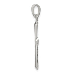 Sterling Silver 925 Cross Pendant with Polished Finish, Elegant and Solid Design