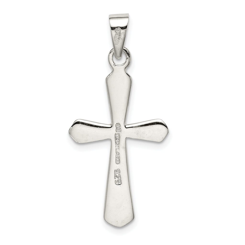 Sterling Silver 925 Cross Pendant with Polished Finish, Elegant and Solid Design
