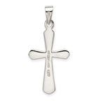 Sterling Silver 925 Cross Pendant with Polished Finish, Elegant and Solid Design