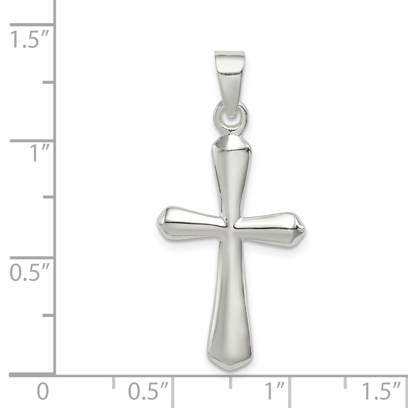 Sterling Silver 925 Cross Pendant with Polished Finish, Elegant and Solid Design
