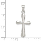 Sterling Silver 925 Cross Pendant with Polished Finish, Elegant and Solid Design