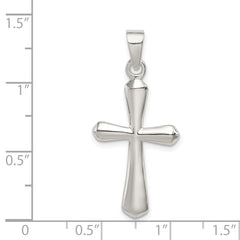 Sterling Silver 925 Cross Pendant with Polished Finish, Elegant and Solid Design