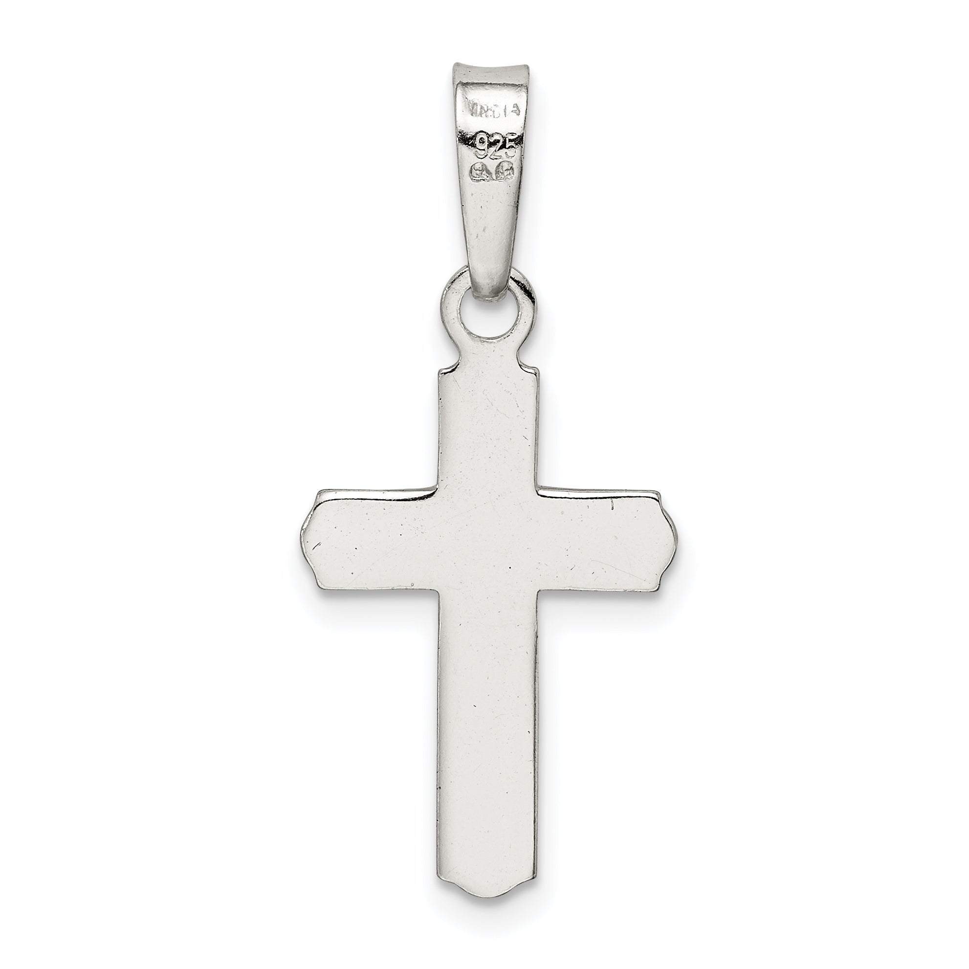 Sophia Jewelers Sterling Silver 925 Polished Cross Pendant Anti-Tarnish Finish