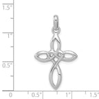 Sterling Silver 925 Cross Pendant with Rhodium Polish Elegant Design