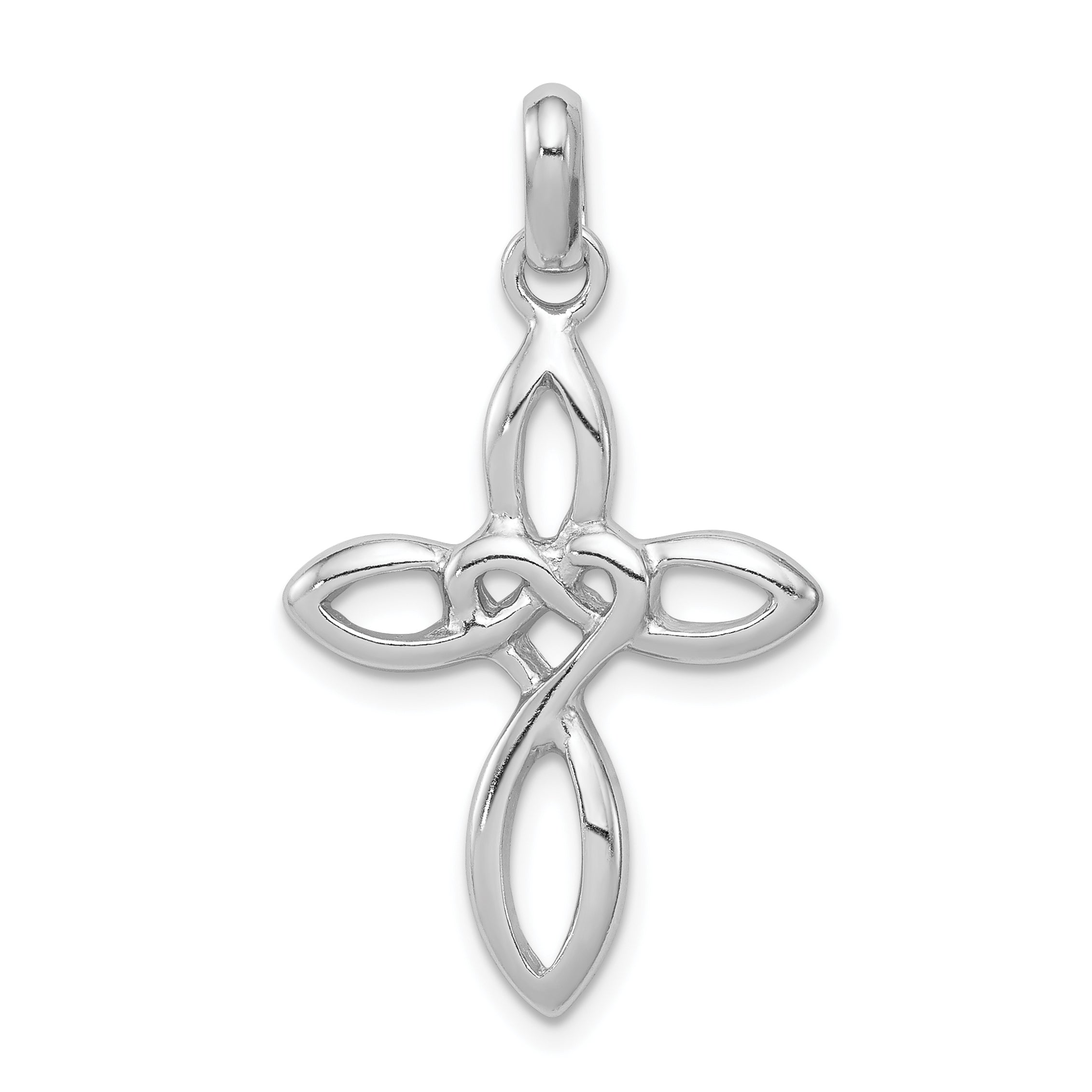 Sterling Silver Rhodium Plated Cross Pendant Main image