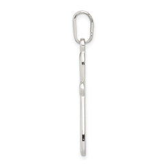 Sterling Silver 925 Cross Pendant with Polished Textured Anti-Tarnish Finish