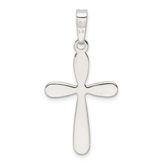 Sterling Silver 925 Cross Pendant with Polished Textured Anti-Tarnish Finish