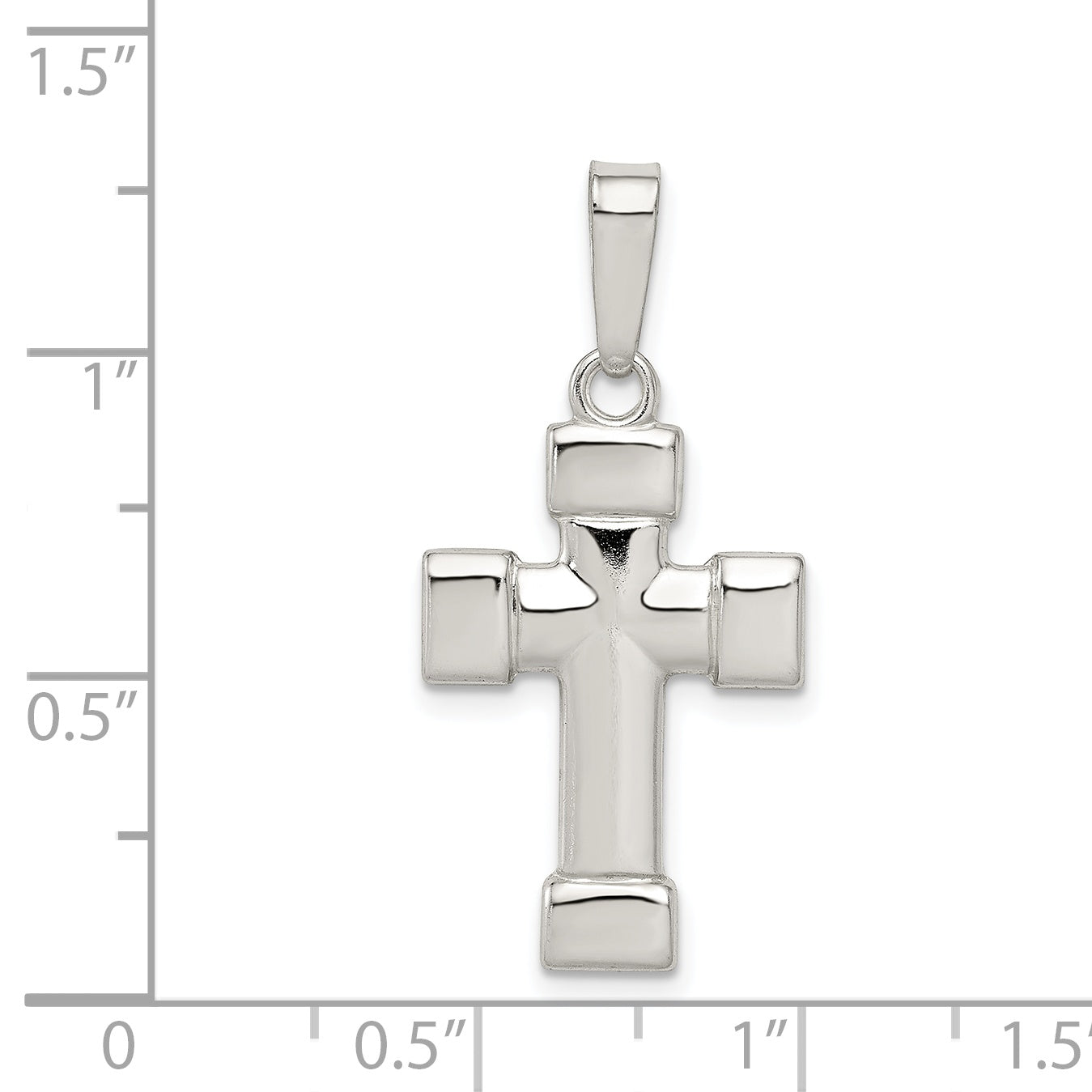 Sterling Silver 925 Cross Pendant with Polished Finish