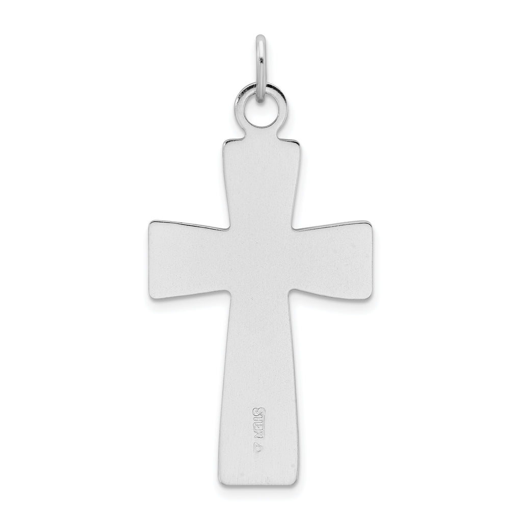 Sophia Jewelers Sterling Silver Cross Pendant with Polished Satin Finish