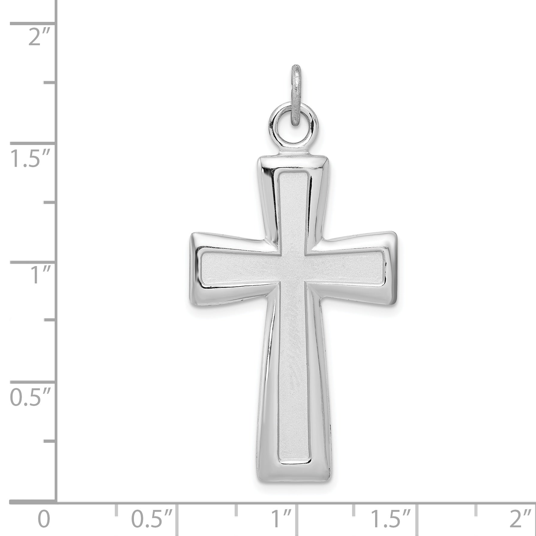 Sophia Jewelers Sterling Silver Cross Pendant with Polished Satin Finish