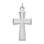 Sterling Silver Rhodium-plated Polished and Satin Cross Pendant