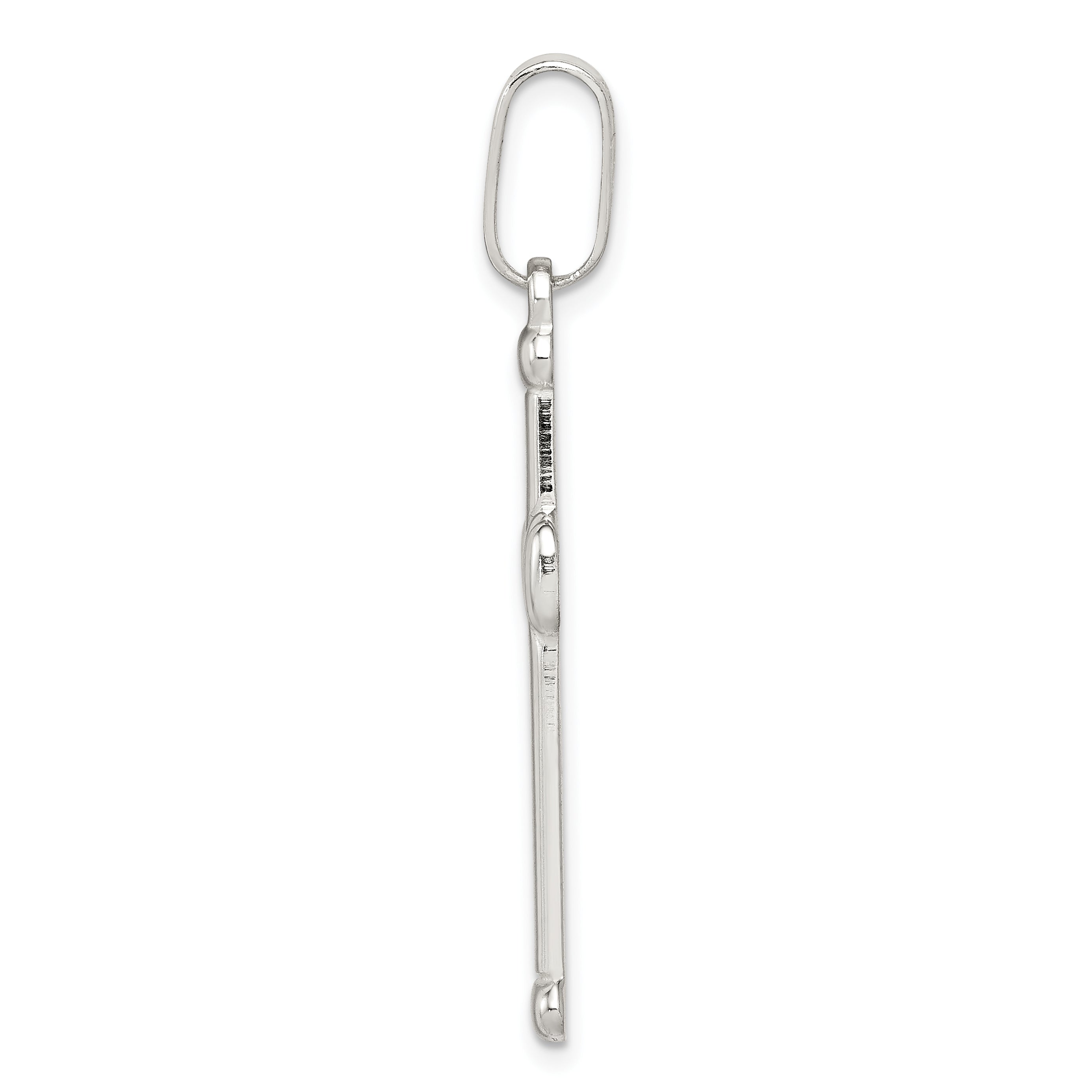 Sterling Silver 925 Polished Cross Pendant with Anti-tarnish Finish