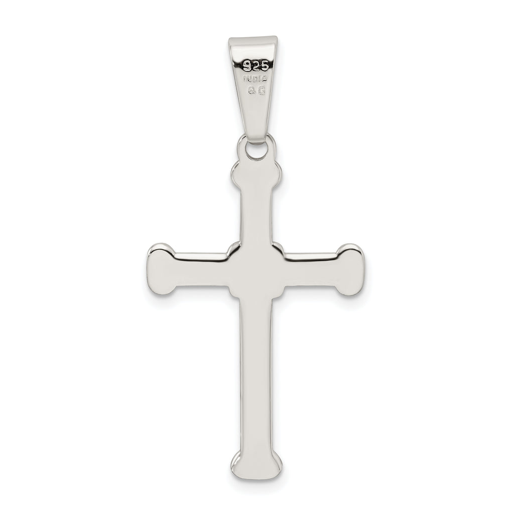 Sterling Silver 925 Polished Cross Pendant with Anti-tarnish Finish