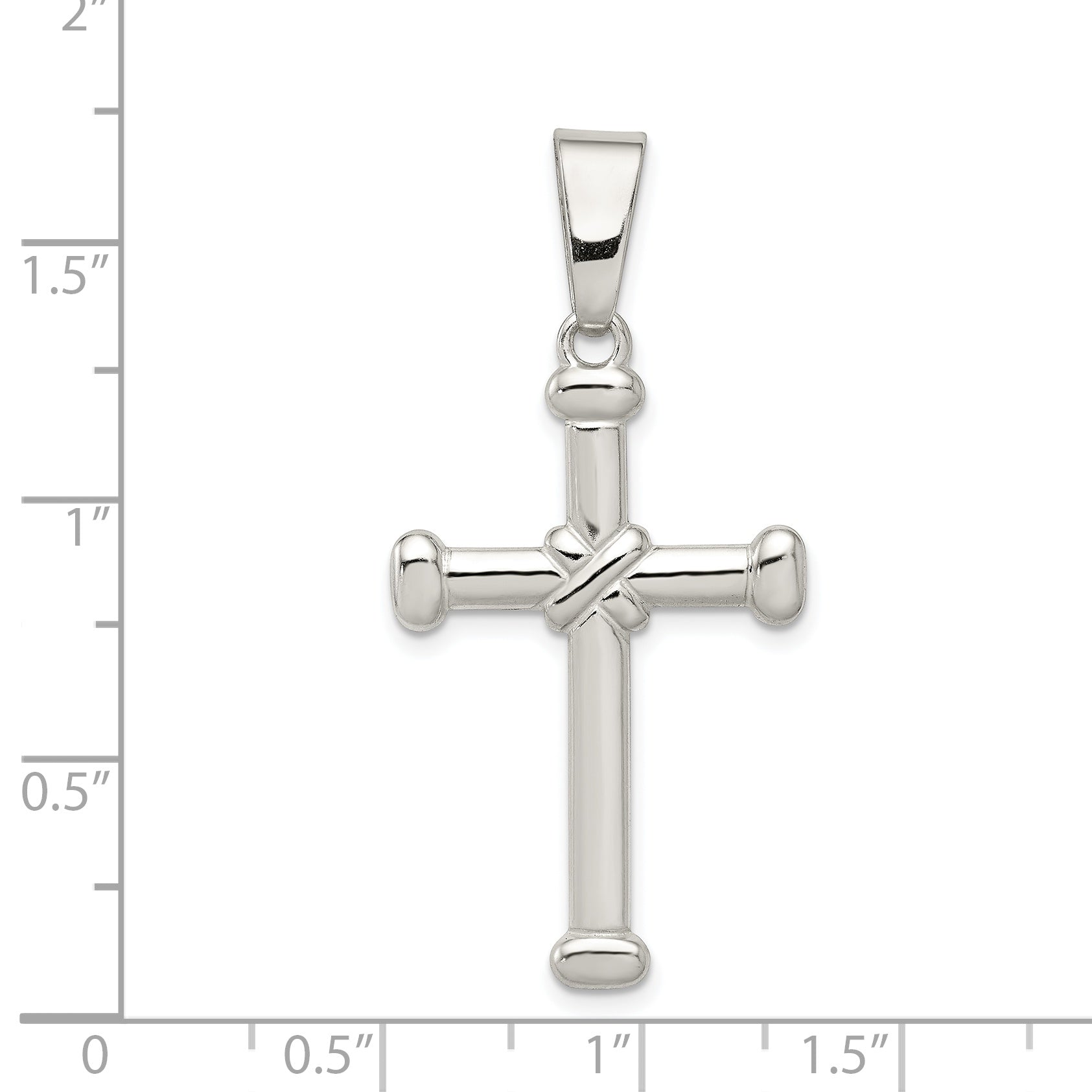 Sterling Silver 925 Polished Cross Pendant with Anti-tarnish Finish