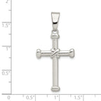 Sterling Silver 925 Polished Cross Pendant with Anti-tarnish Finish