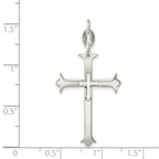 Sophia Jewelers Sterling Silver Cross Pendant with Polished Anti-Tarnish Finish