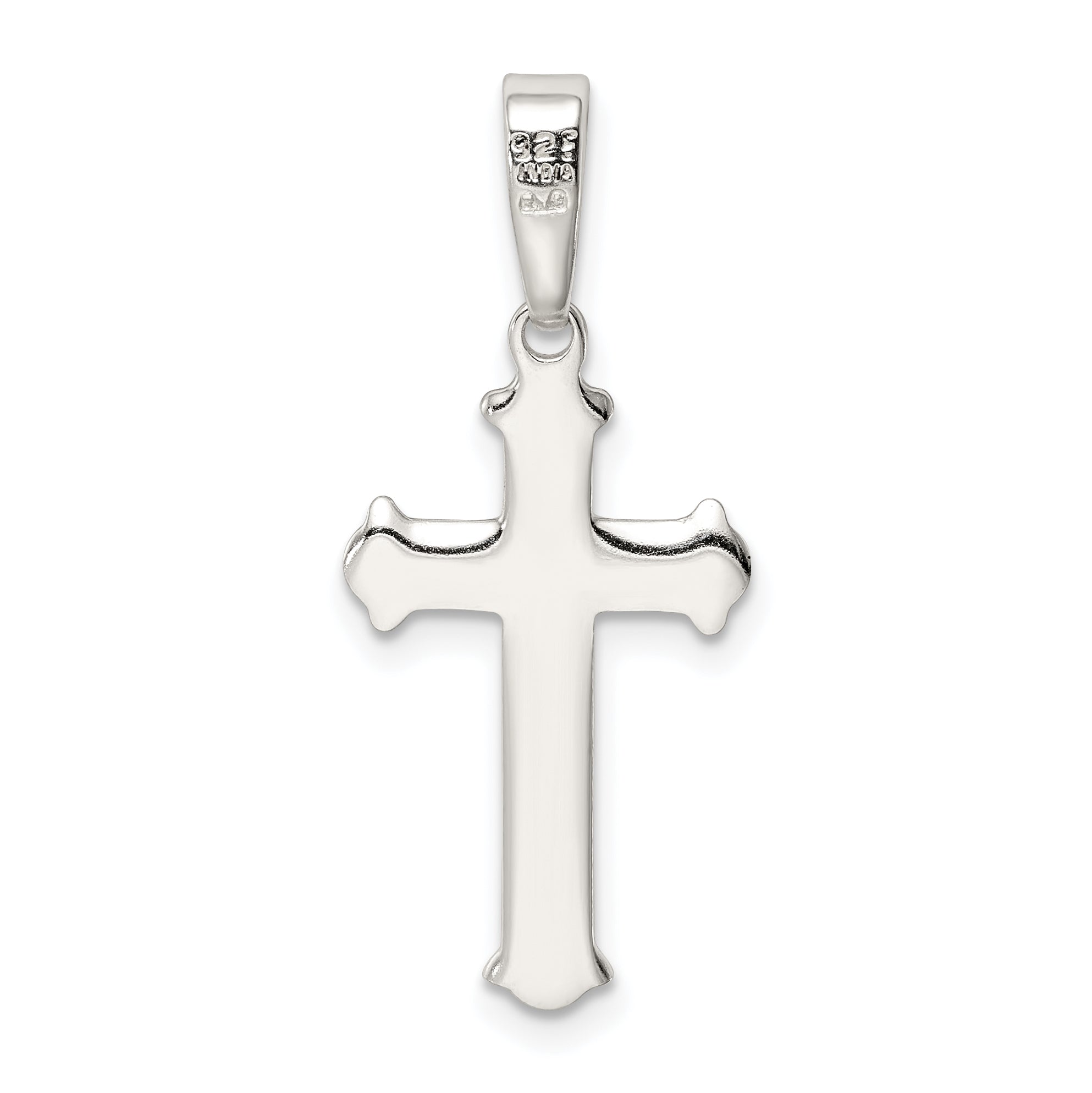 Sophia Jewelers Sterling Silver Polished Cross Pendant with Anti-Tarnish Finish