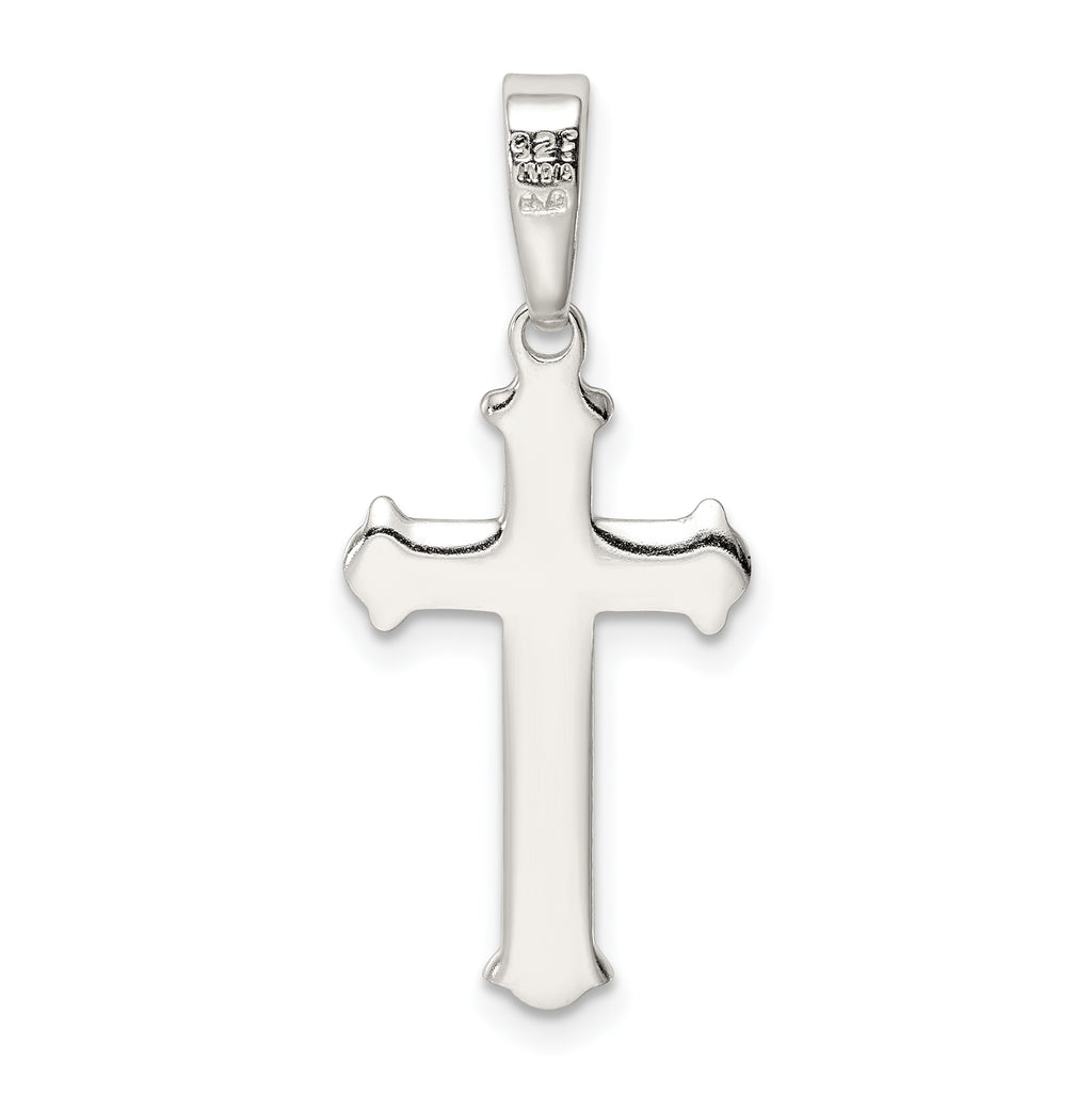 Sophia Jewelers Sterling Silver Polished Cross Pendant with Anti-Tarnish Finish