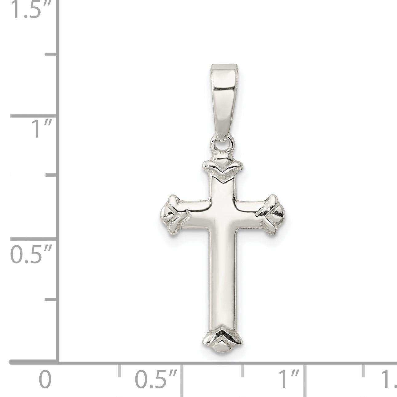 Sophia Jewelers Sterling Silver Polished Cross Pendant with Anti-Tarnish Finish