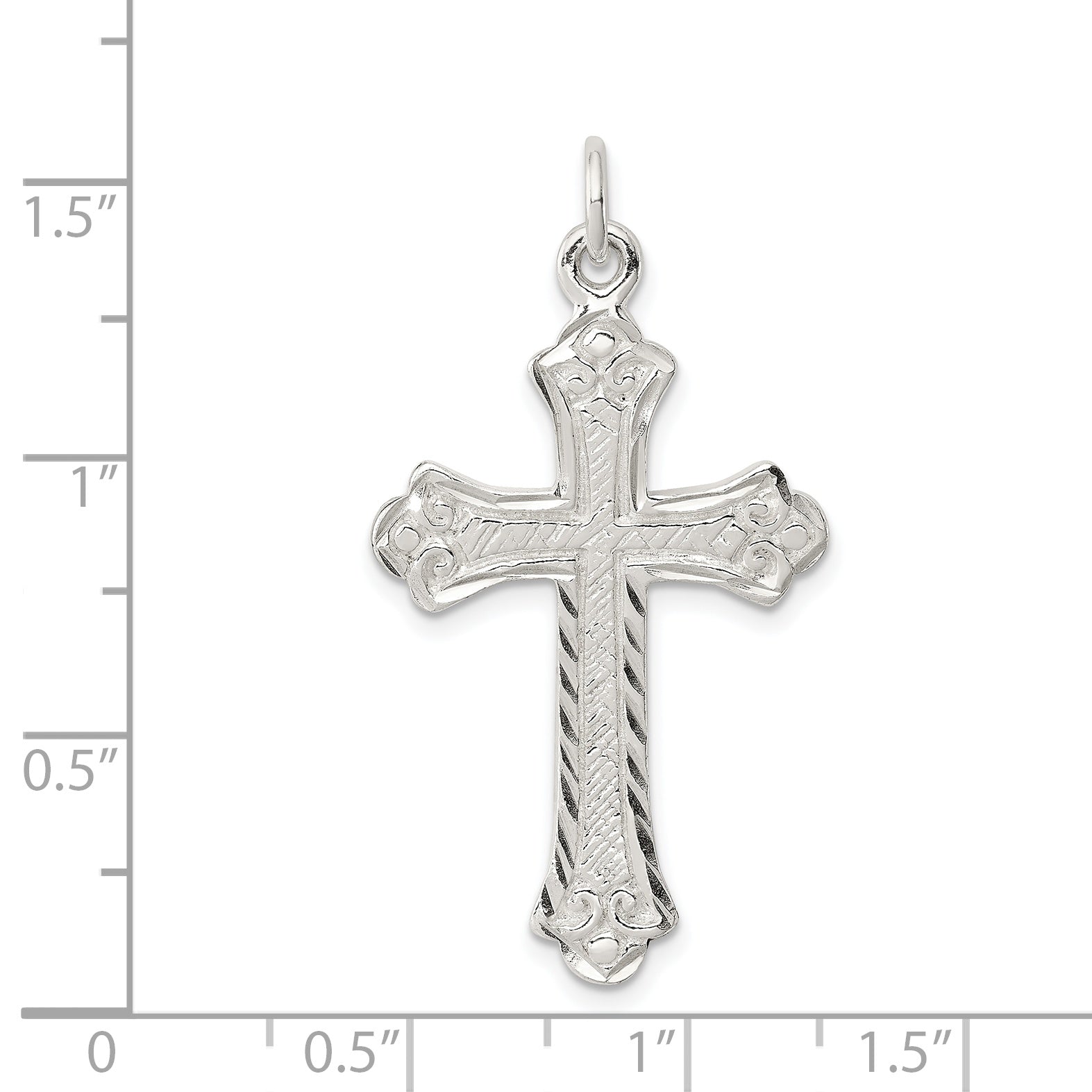 Sterling Silver 925 Cross Pendant with Polished Anti-Tarnish Finish