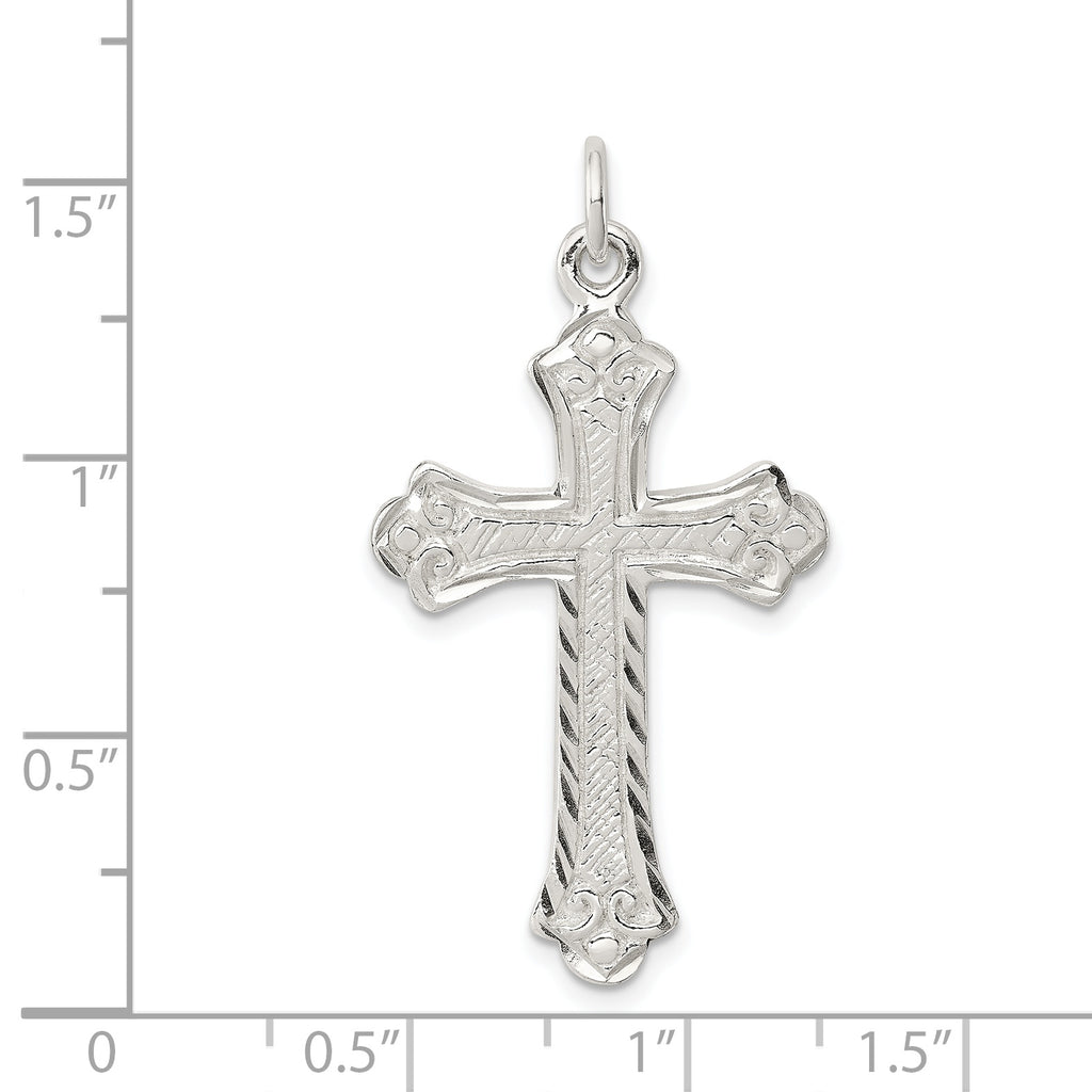 Sterling Silver 925 Cross Pendant with Polished Anti-Tarnish Finish