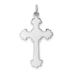 Sterling Silver 925 Cross & Fleur de Lis Pendant with Gold Accents