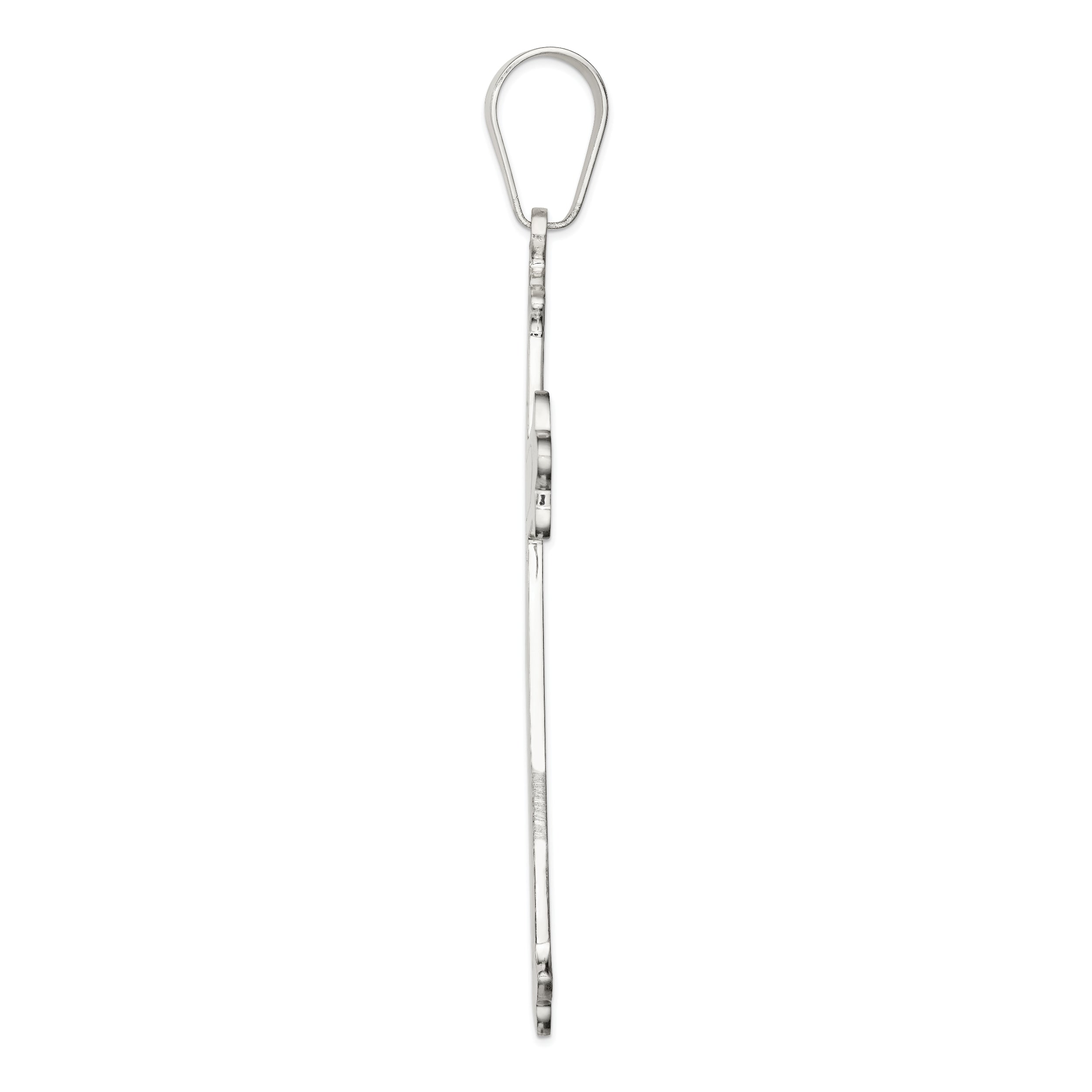 Sterling Silver 925 Cross Pendant with Polished Finish Elegant Design