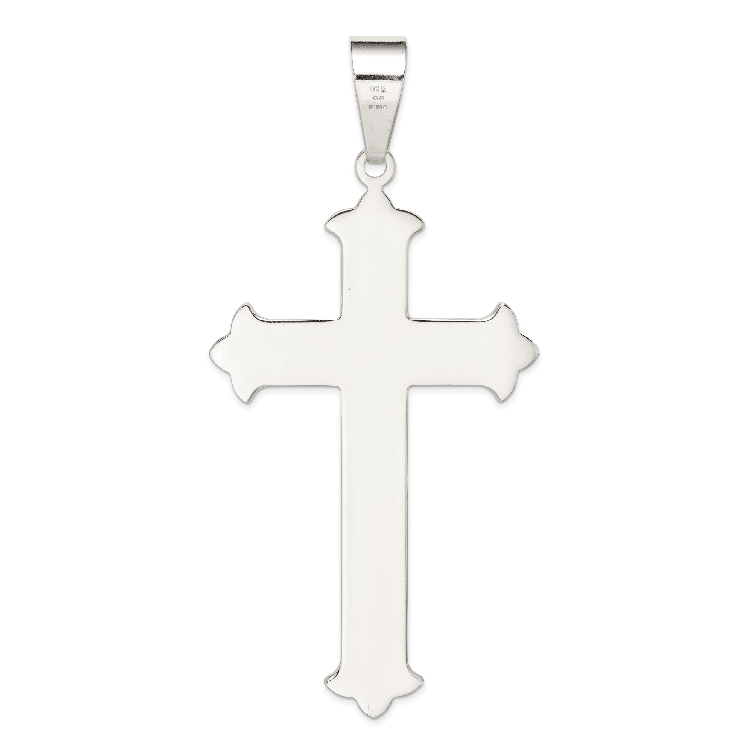 Sterling Silver 925 Cross Pendant with Polished Finish Elegant Design