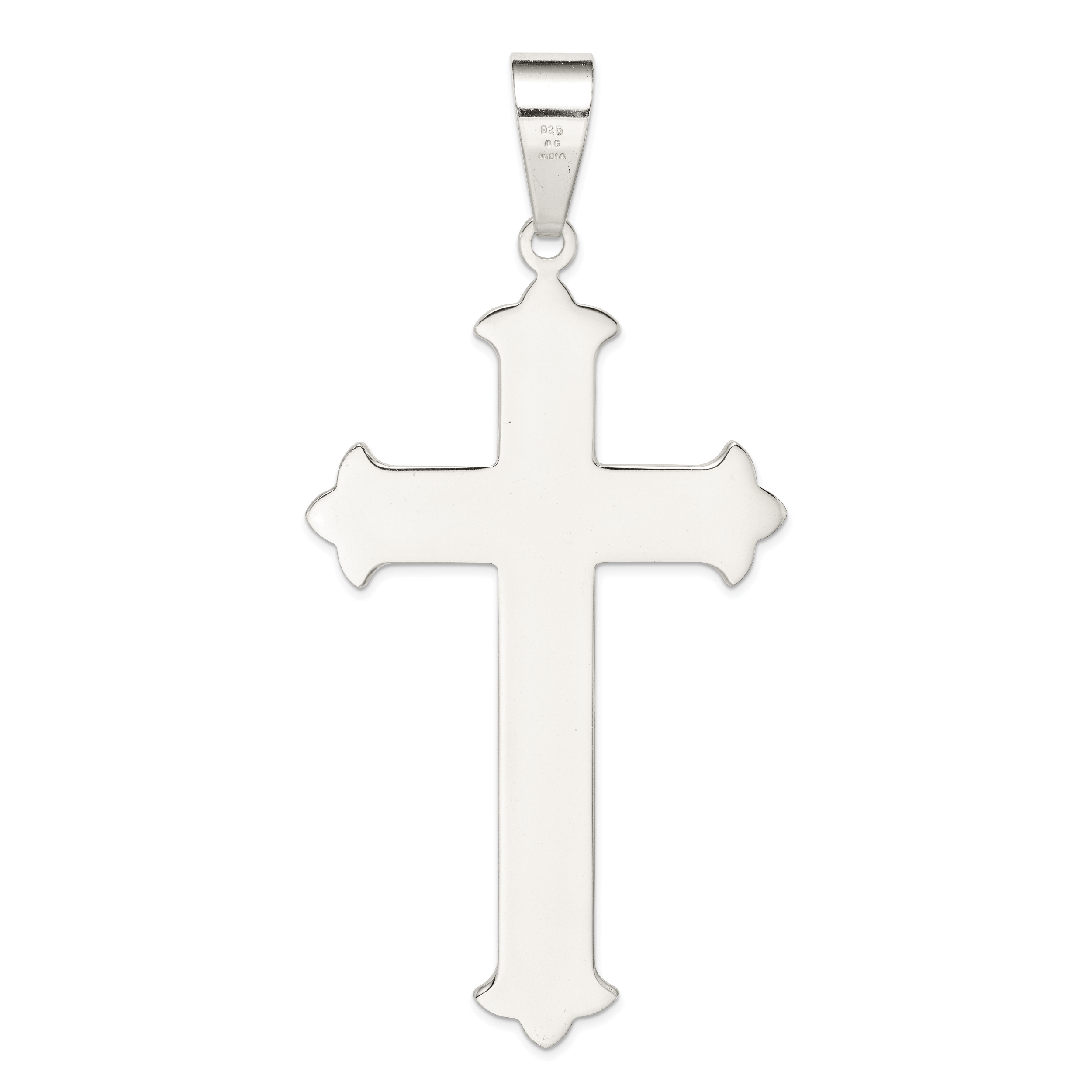 Sterling Silver 925 Cross Pendant with Polished Finish Elegant Design