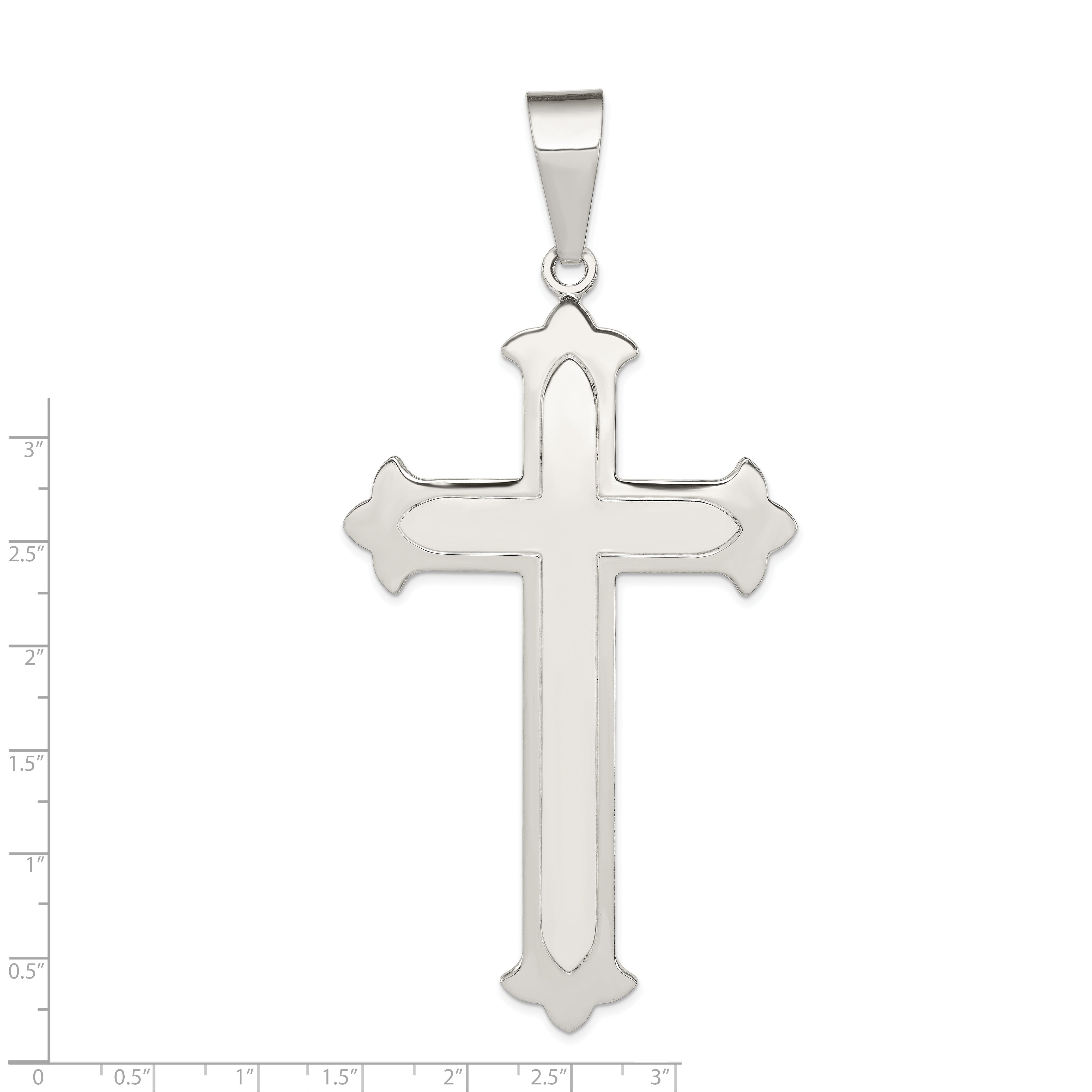 Sterling Silver 925 Cross Pendant with Polished Finish Elegant Design