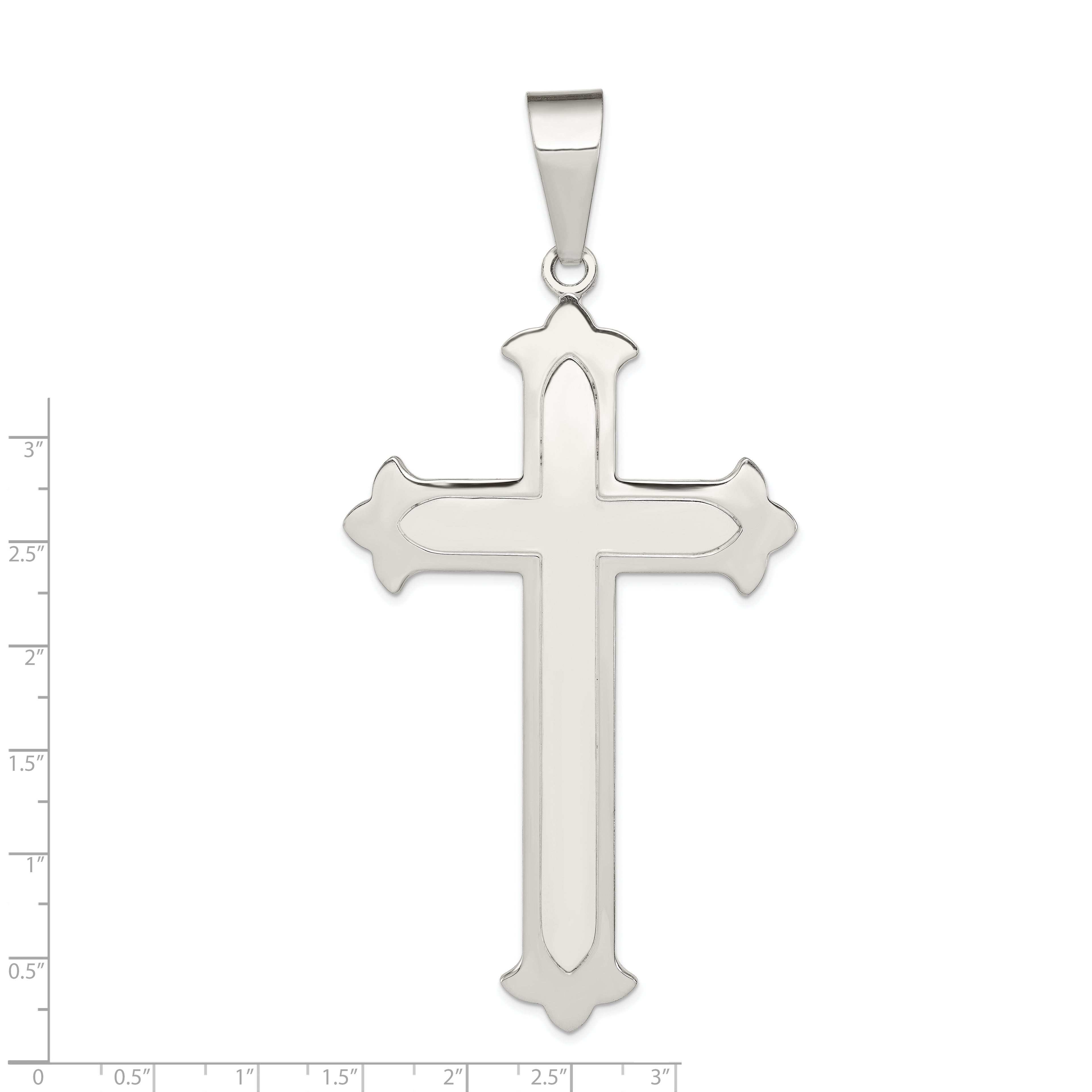 Sterling Silver 925 Cross Pendant with Polished Finish Elegant Design